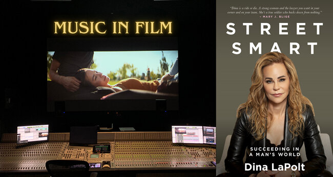 Image of Music Editing Bay and Dina LaPolt in the cover of her book, Street Smart