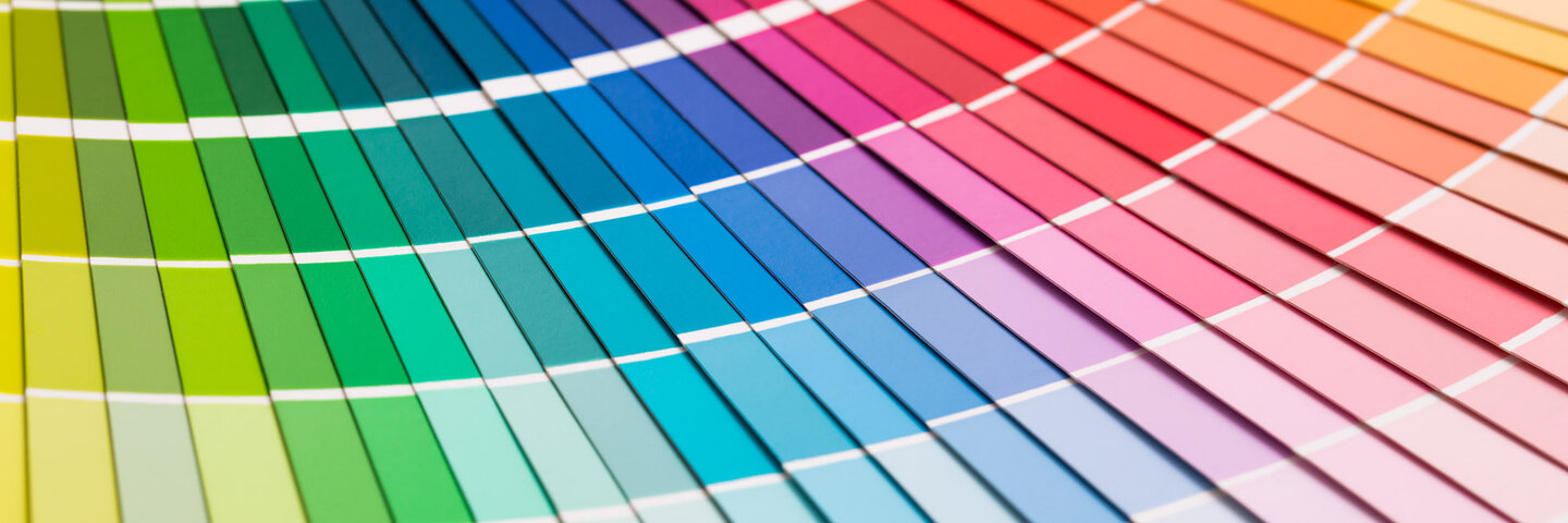 Color swatches with yellows, greens, blues, reds, and oranges.