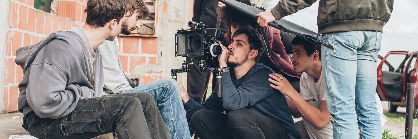 Indy film crew filming actors