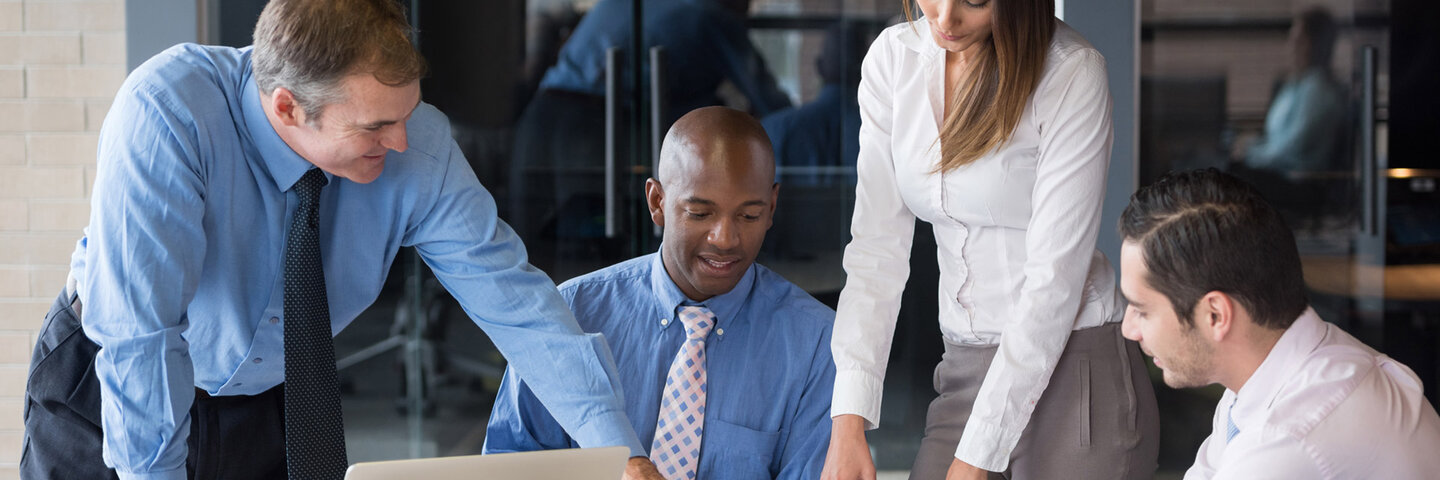 business team working on documents