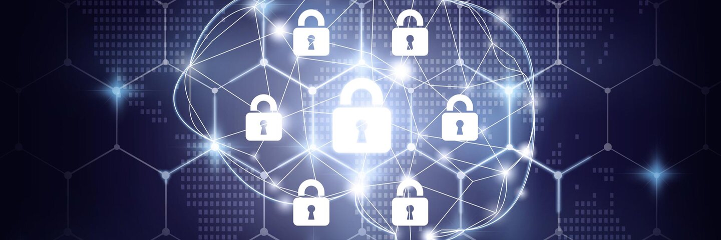 drawing of a brain with padlocks over it