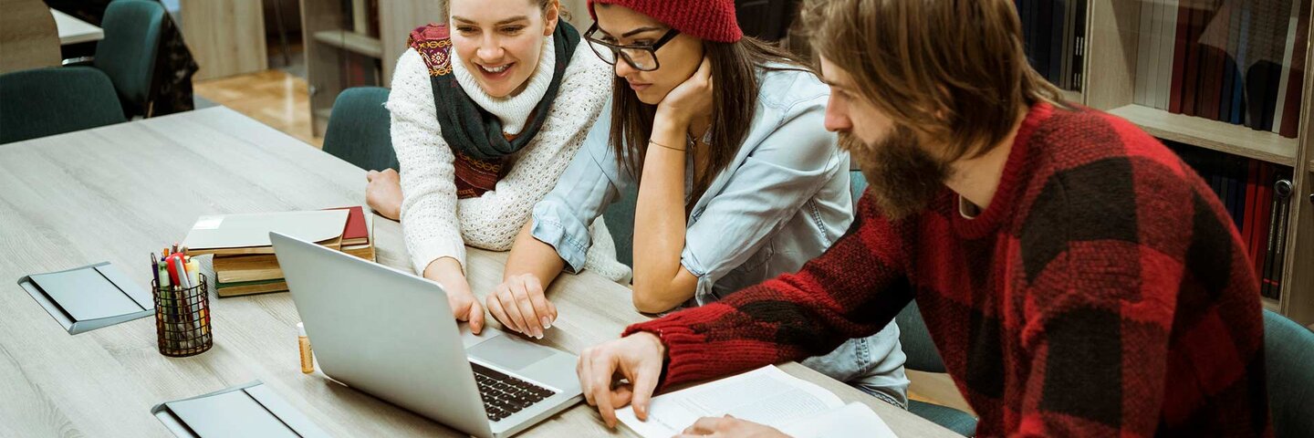 group of students studying together