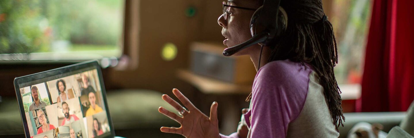 woman videoconferencing from home