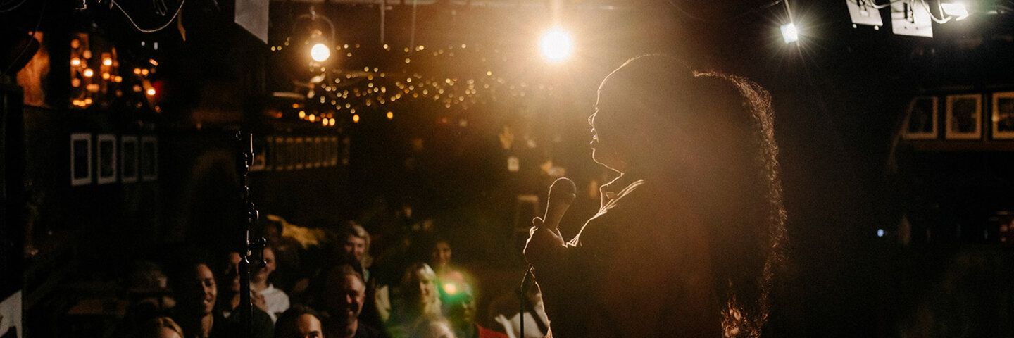comedian on stage